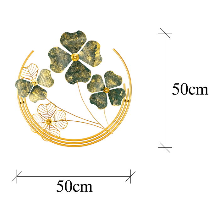 Wallity Shihezi Escultura de Pared Verde y Dorado